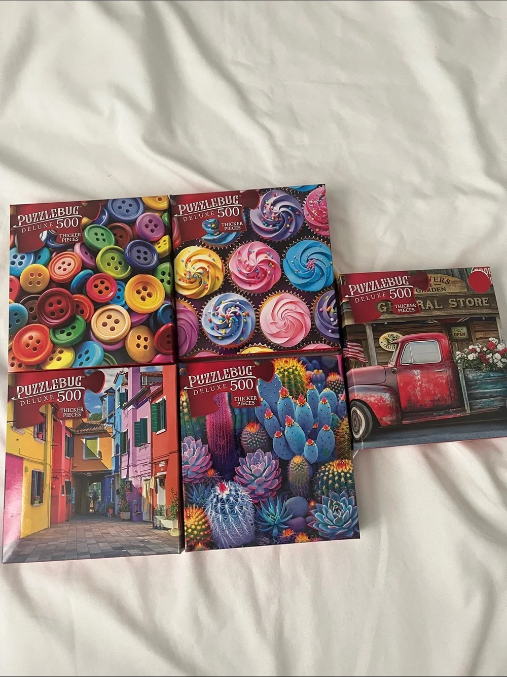 Puzzlebug Deluxe 500-Piece Assorted Color Jigsaw Puzzle Set